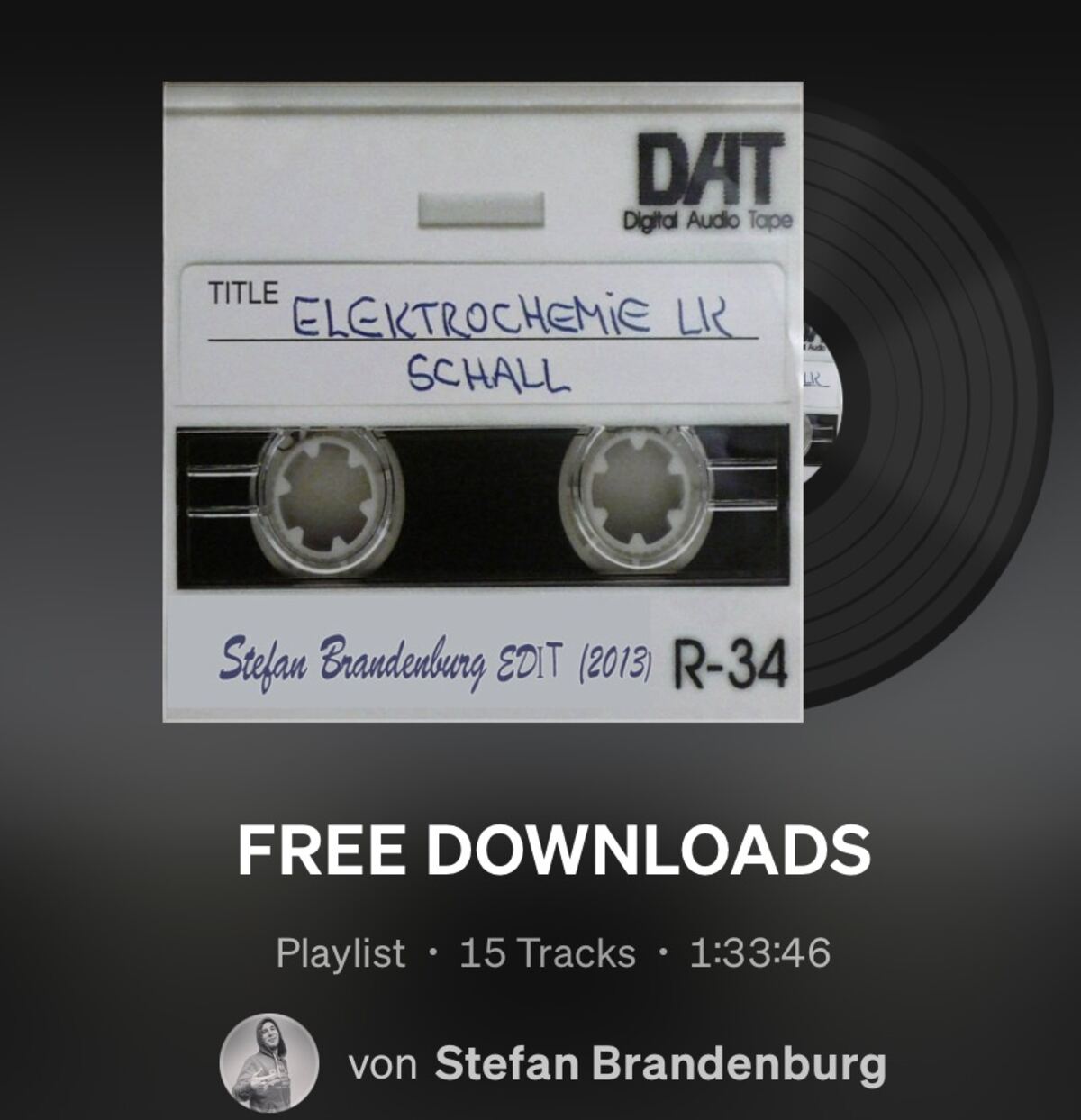 Playlist cover showing a labelled DAT cassette in front of a vinyl record